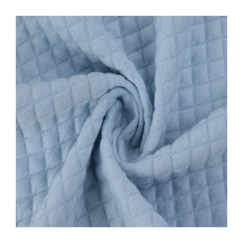 Wire-inserted square jacquard fabric Polyester air layer jacquard knitted fabric Curtain bedding sofa fabric