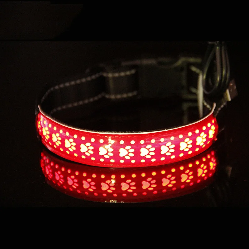 Top Seller Led Dog Leash Usb Glowing In Dark Led Dog Leash Dog Choke Collars Night Light Pet Collar