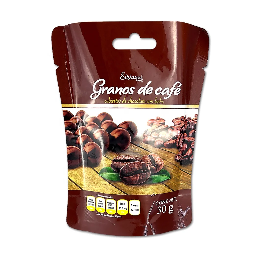Aluminum Foil Snack Tea Chocolate Packaging Bag Candy Resealable Stand Up Mylar Bags Free Shaped Coffee Bag With Valve