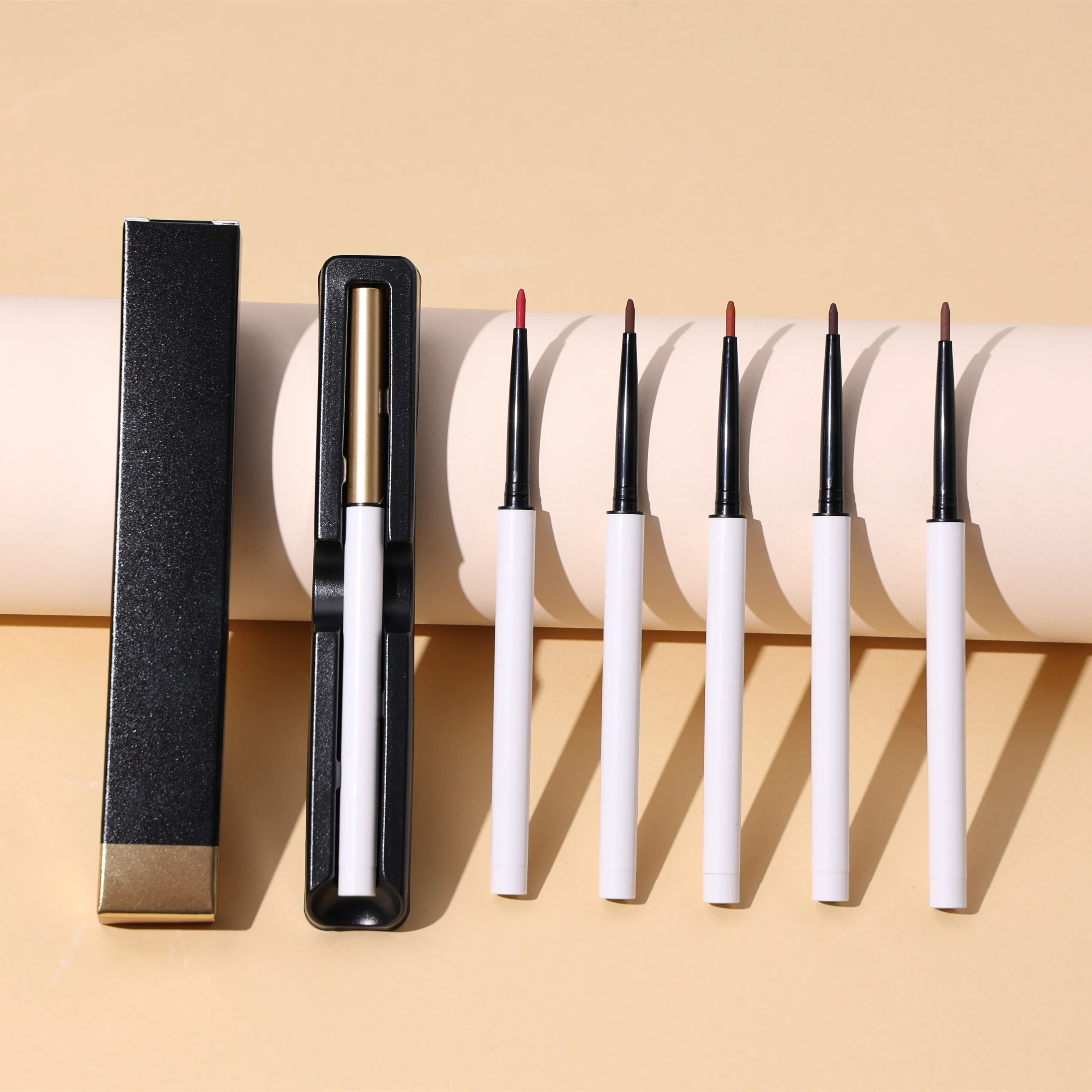 Custom Long Lasting Vegan Coloured Eye Liner Eyebrow Pen Retractable Eyeliner Pencil