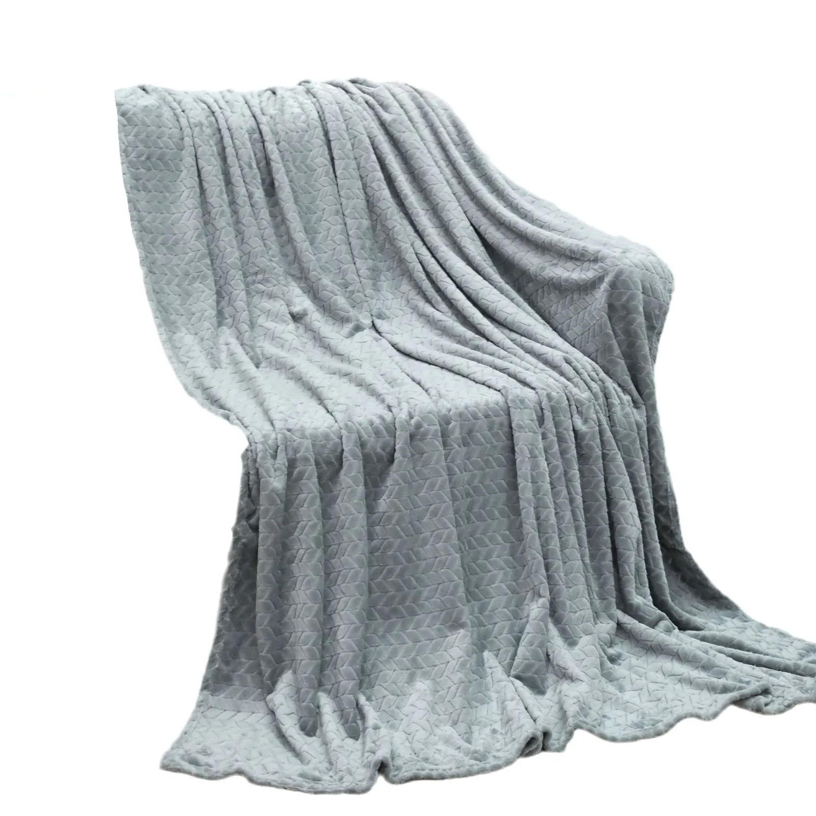 Super Soft Flannel Fleece Throw Blanket, Lightweight Cozy WarmTextured Plush Blanket for Bed Couch Sofa