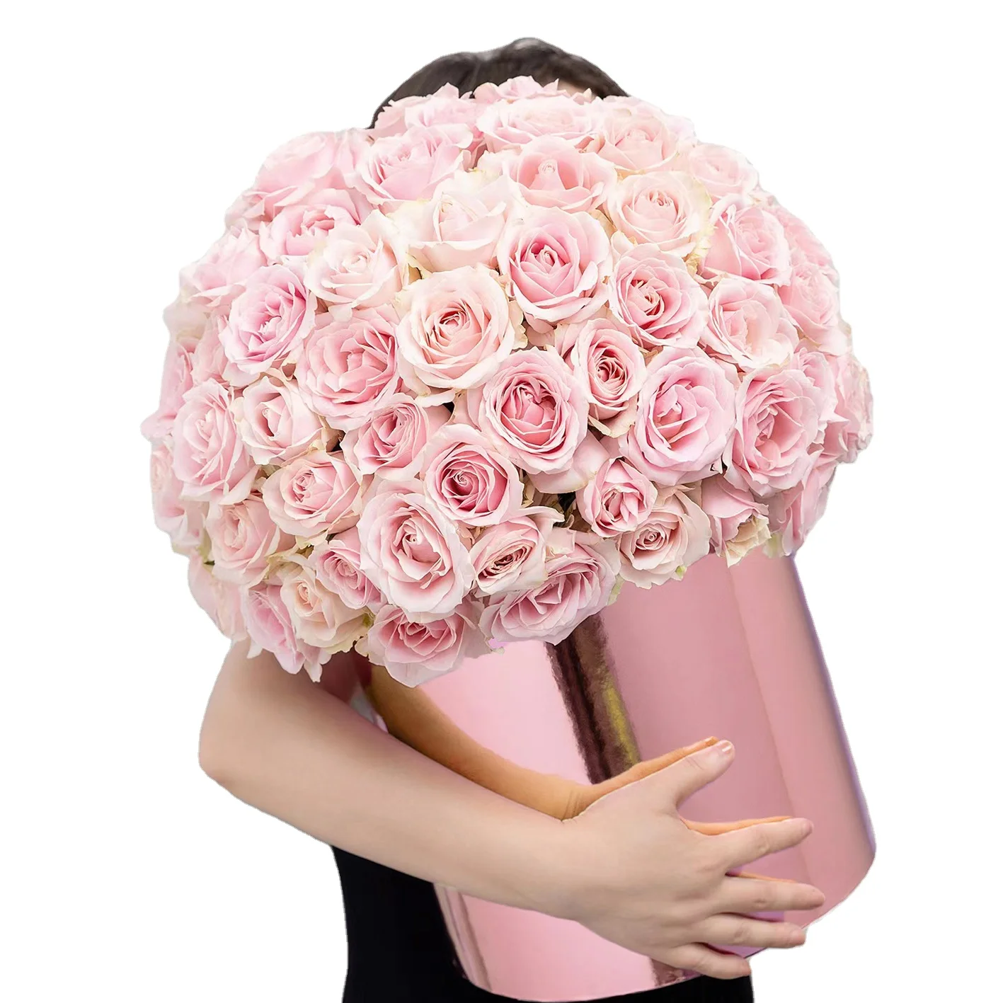 Fall In Color Golden Mirror Round Paper Box For Flowers