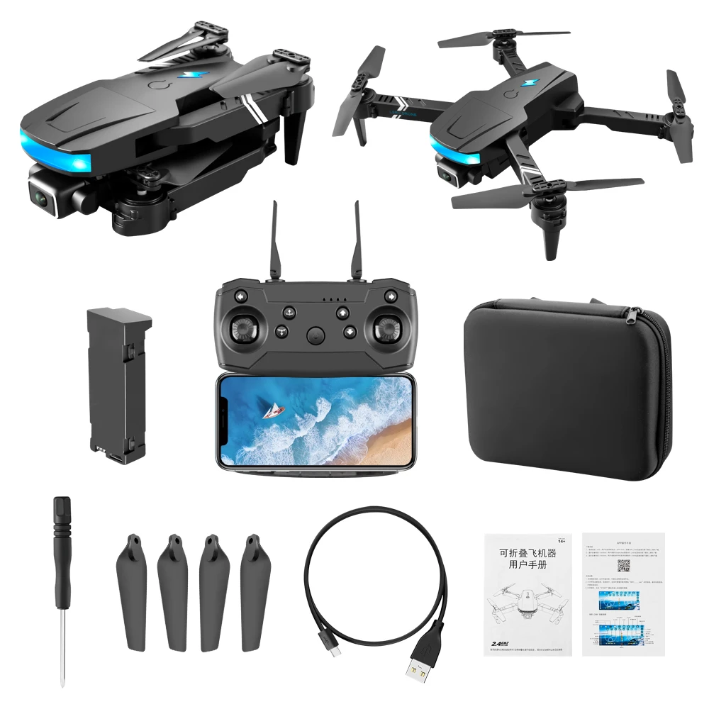 2021 Wholesale Mini Drones with 4K HD camera dual lens drone-avec-cam pocket drone with LED light WIFI RC Plane Toys