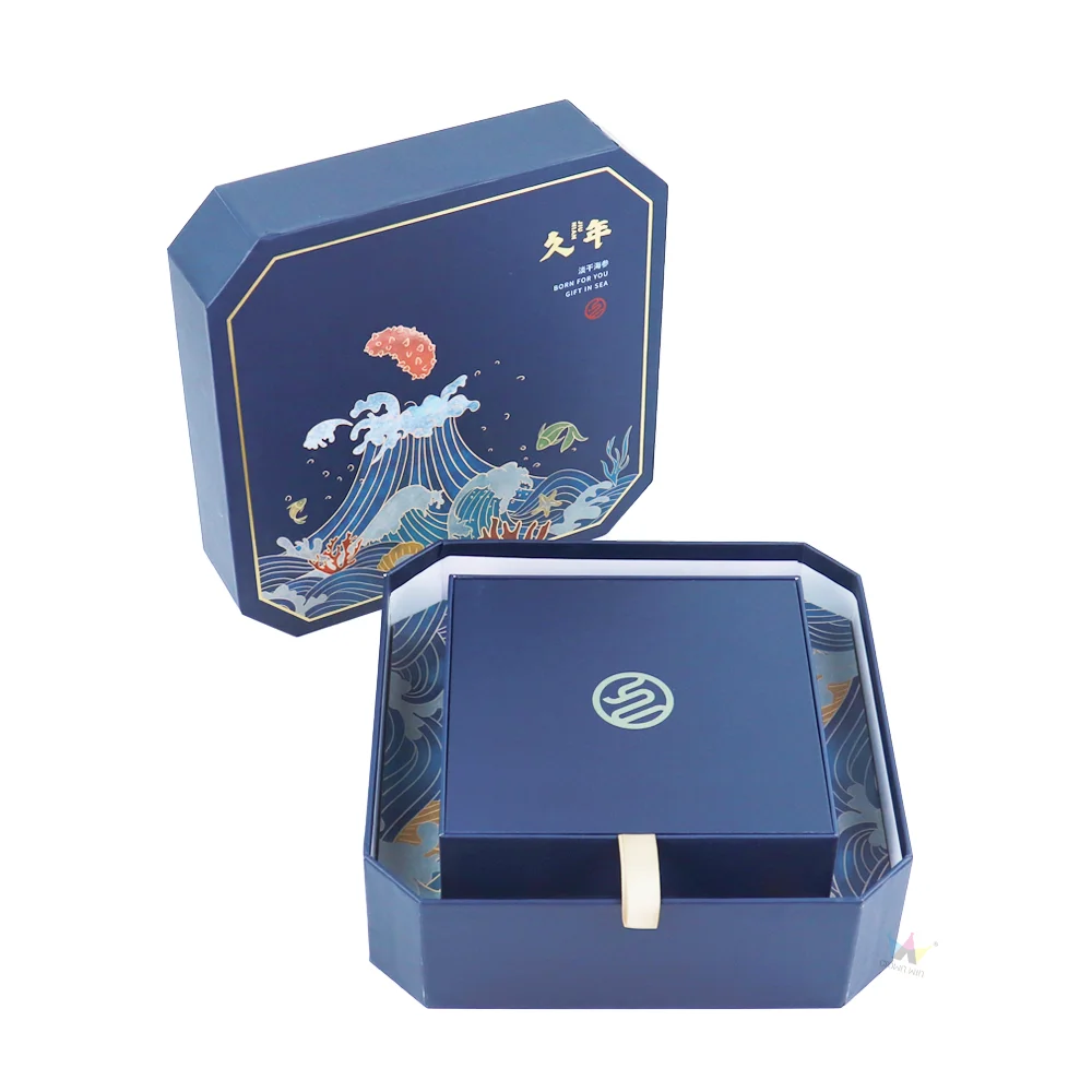 Корона win упаковка для еды крафт-бумажные коробки с крышкой и основой печенья голубая Свадебная бумажная