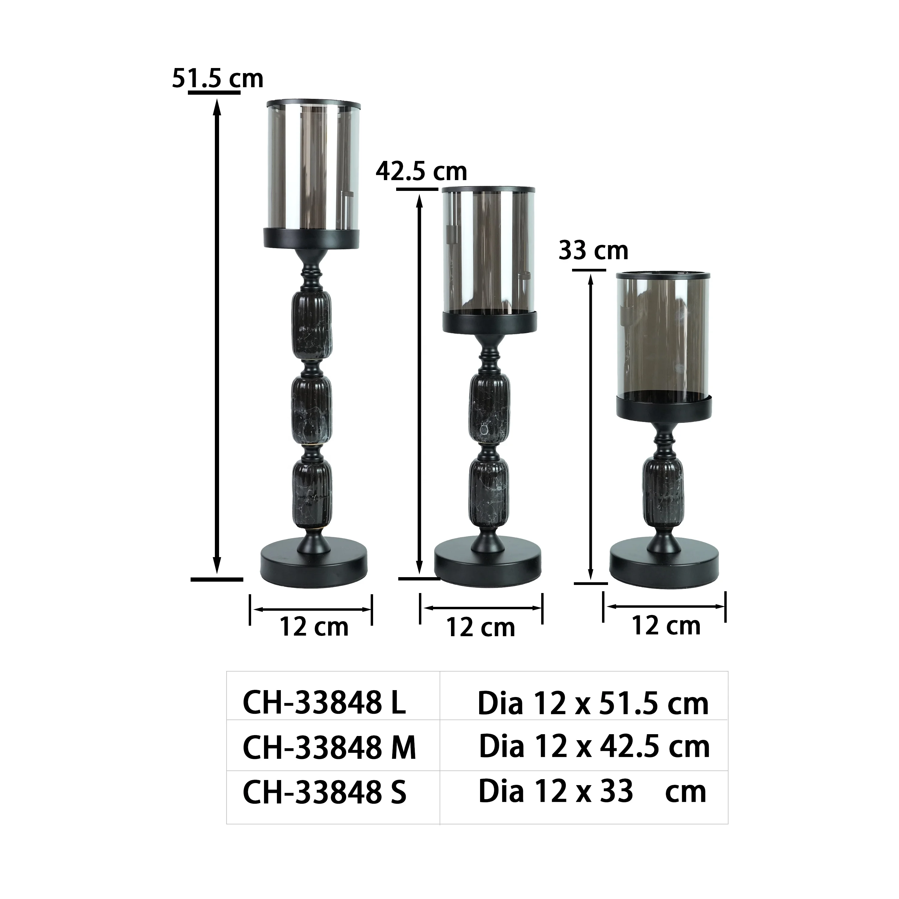 Fashion table candle holder ceramic luxury tall glass candle holder candelabra