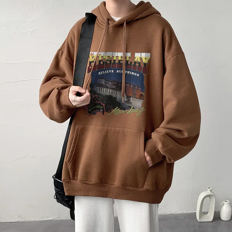 Custom Logo 3D Puff Print Heavy Weight Thick Hoodies Polyester Cotton Blank Mens Oversized Hoodie