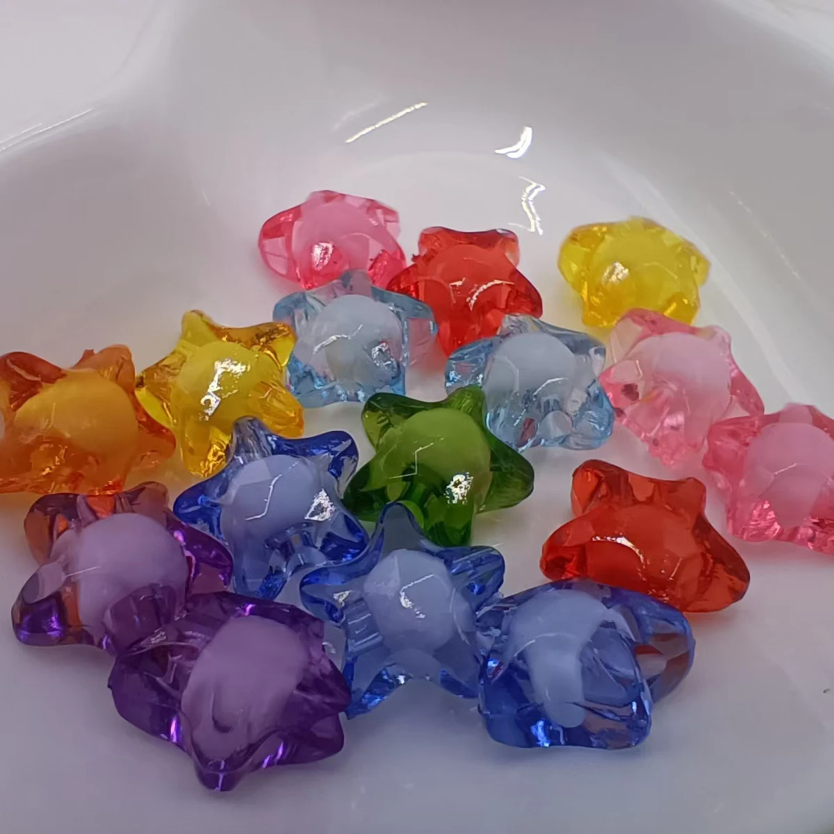 Hot Sale Acrylic Children Puzzle Toy Craft Accessories 12mm Star Shape Clear Decoration Bracelets Necklaces Bead Inside Bead