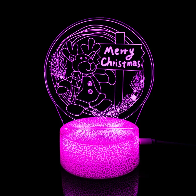 Creative LED Night Lamp Illusion Acrylic Desk Lamp Custom Design 3D 40 Bedroom Light Modern 80 Led Lights Glow in The Dark Notes