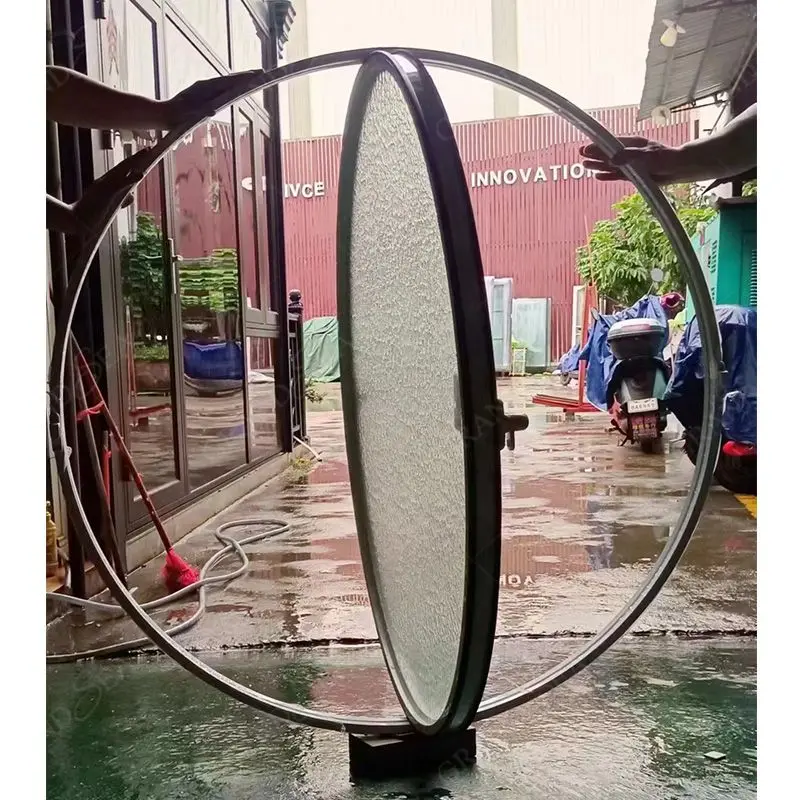 Customized Design Insulated Aluminum Tempered Glass Circle Round Shape Window