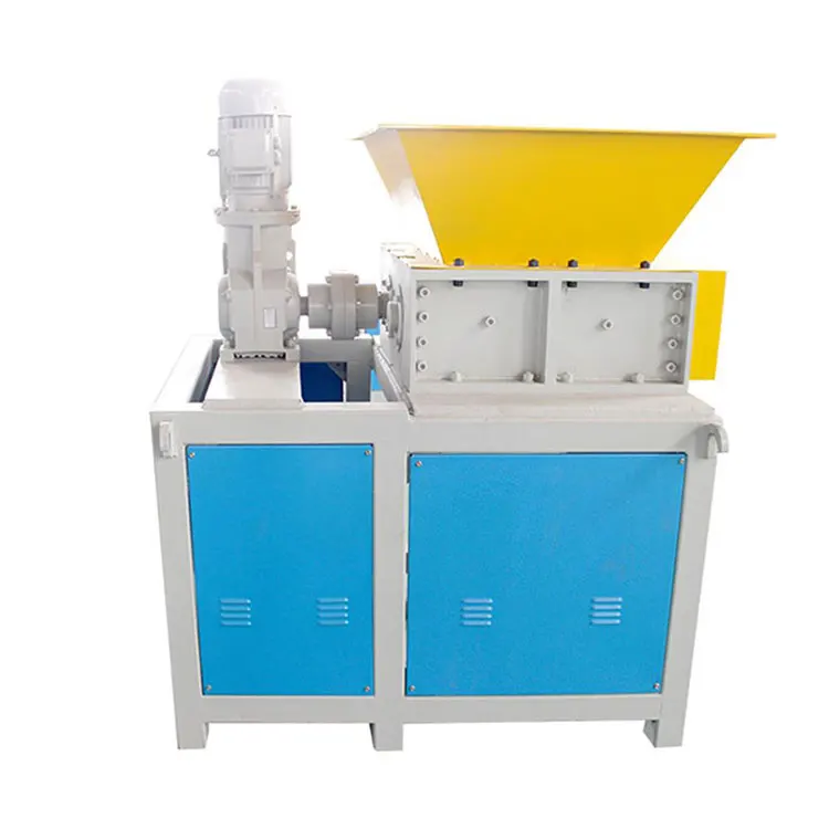 Industrial Double Shaft Shredder Machine Small Manufacturing Plants Plastic Iron Scrap Tyres Gear Pump Bearing Gearbox PVC PET