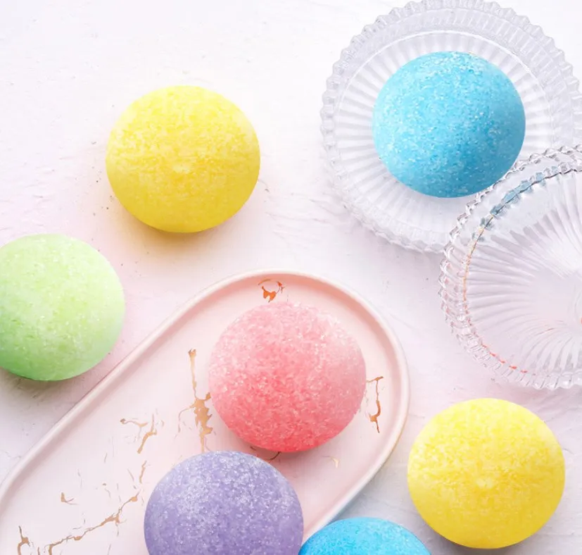 Custom Logo Candy Scrubs Jars Packing Exfoliating Organic Sugar Bathing Ball Scrub Wholesale