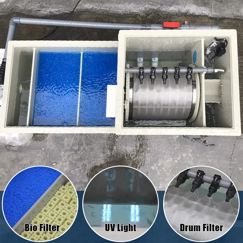 Hot Sale Whole Set Drum Filter For Koi Pond Aquaculture Aquarium Fish Pond Micro Drum Filter Koi Filter System 50000Ltr