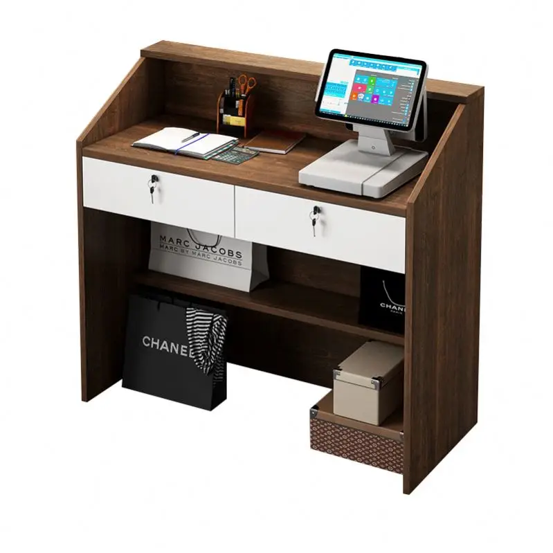 Durable Retail Electric Supermarket Checkout Counter Shop Cashier Desk Restaurant Checkout Electric Cash Desk