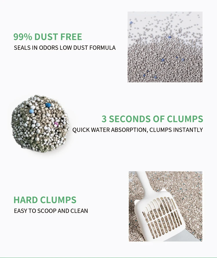 Natural Bentonite  cat litter Bentonite Bulk cat litter Wholesale Premium Coffee Bentonite cat litter