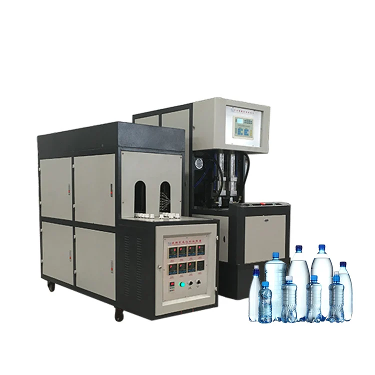 4 cavities small bottle semi-automatic PET bottle blowing machine from 200ml-2L easy operate