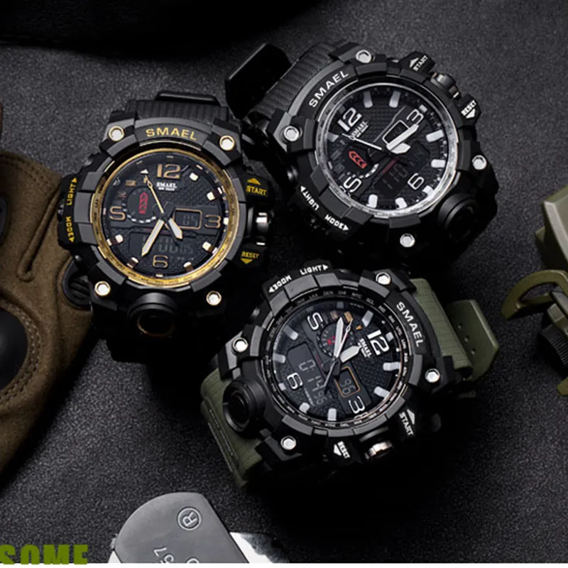 Men Digital Watches For Men 50M Waterproof Clock Alarm Dual Display Wristwatch Quartz Military Sport Watch