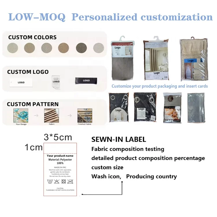 Wholesale Double-sided home bedroom hotel house blackout fabric flax linen window curtain for the living room