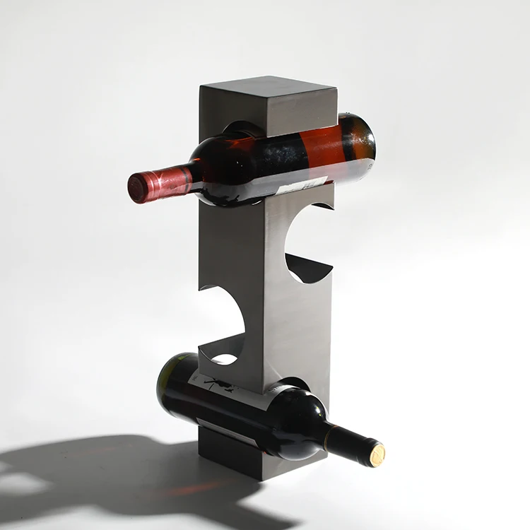 custom wholesale picnic table decorative silver stainless steel stand storage wine racks bottle holder