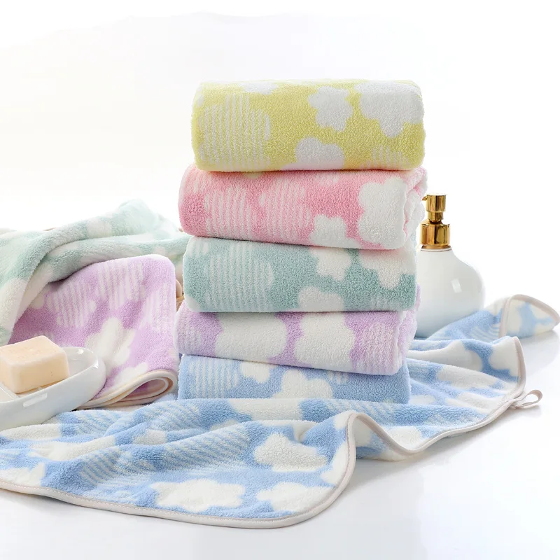 Soft Absorbent Towel Adult Dry Hair Coral Fleece Bath Towel Creative Gifts Combination Towel Set
