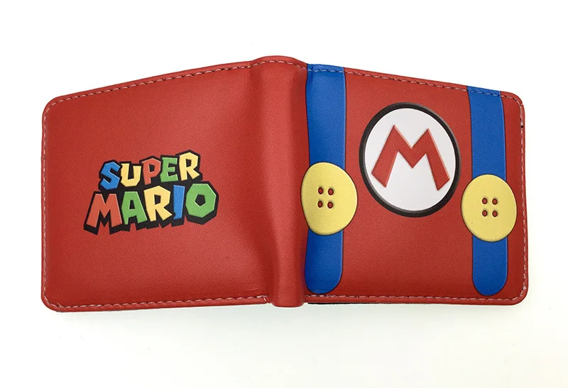 49 Design High Quality Mario Short regular bifold PU Wallet With Zipper for students