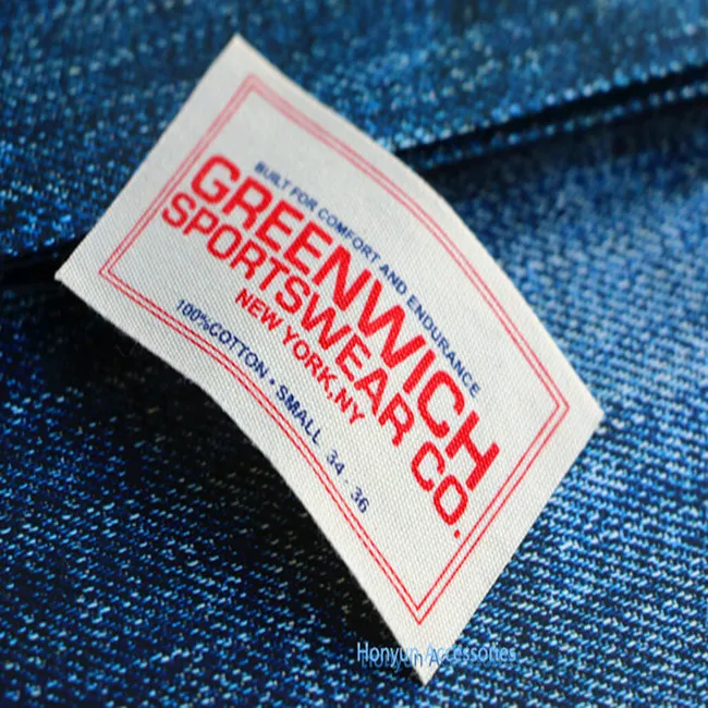 Customized Garment 100%  Print Fabric Labels Soft Organic Cotton Labels for Clothing