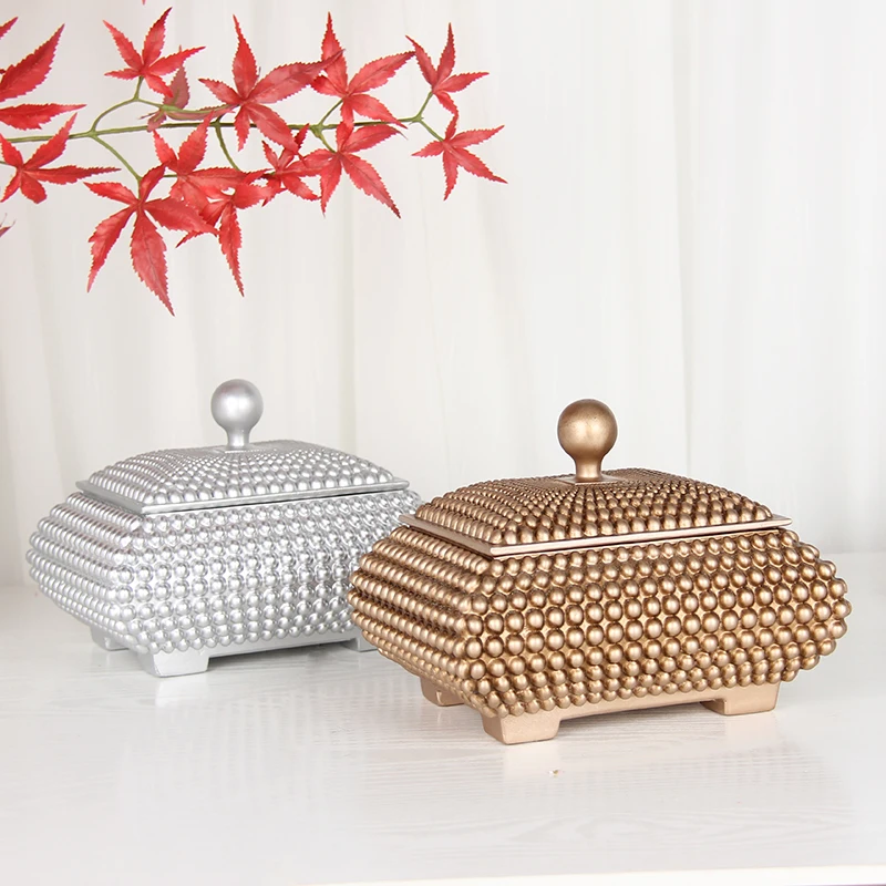 JW027S 9.8 inch resin jar box trinket jewelry box embossed Crafts Decoration holder wall art home decor