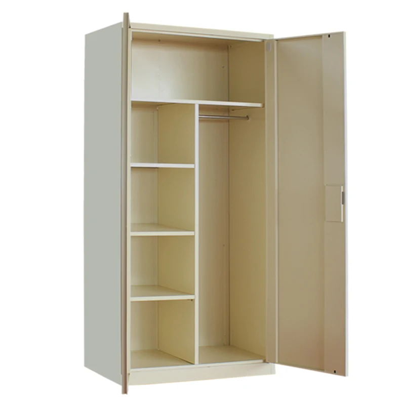 Metal Bedroom Wardrobe For Clothes Home Furniture With 2 Door White Wardrobe