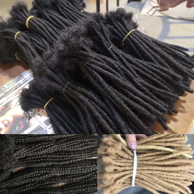 Wholesale locs crochet natural make machine Braiding Afro natural for black men 0.6cm Human Dreadlocks styles Hair Extensions