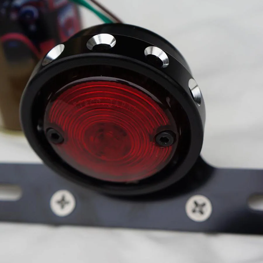 Motorcycle Vintage Round Taillight Brake Lamp 12v Led Accessories Led Light