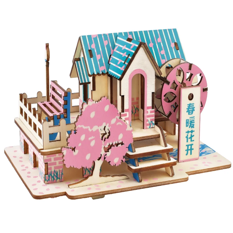 All kinds children Special Jigsaw Puzzle Season Series Wooden Cottage of Autumn