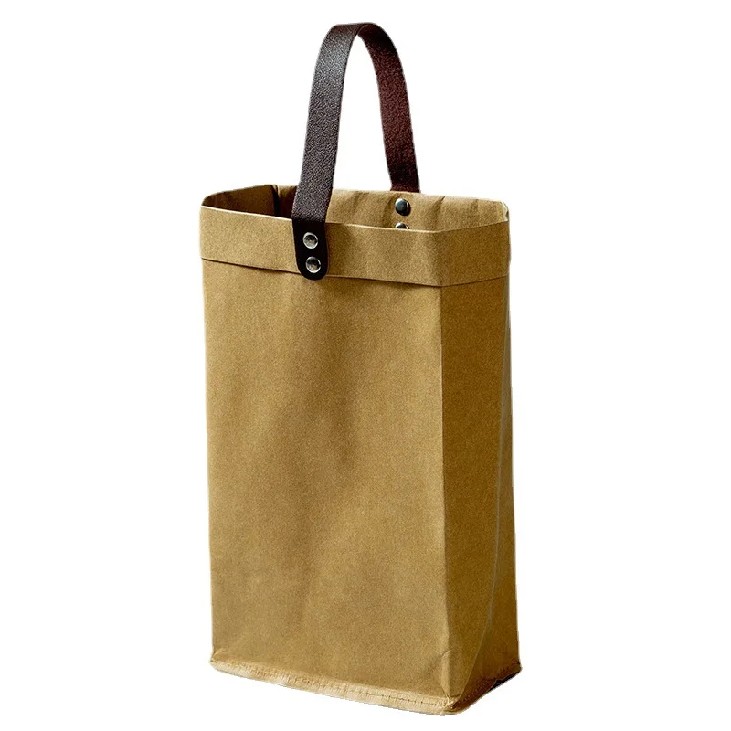 Custom logo  Eco Friendly Red Wine Bottle Gift Pack Pouch with Handle Washable Paper Beer Wine Bag