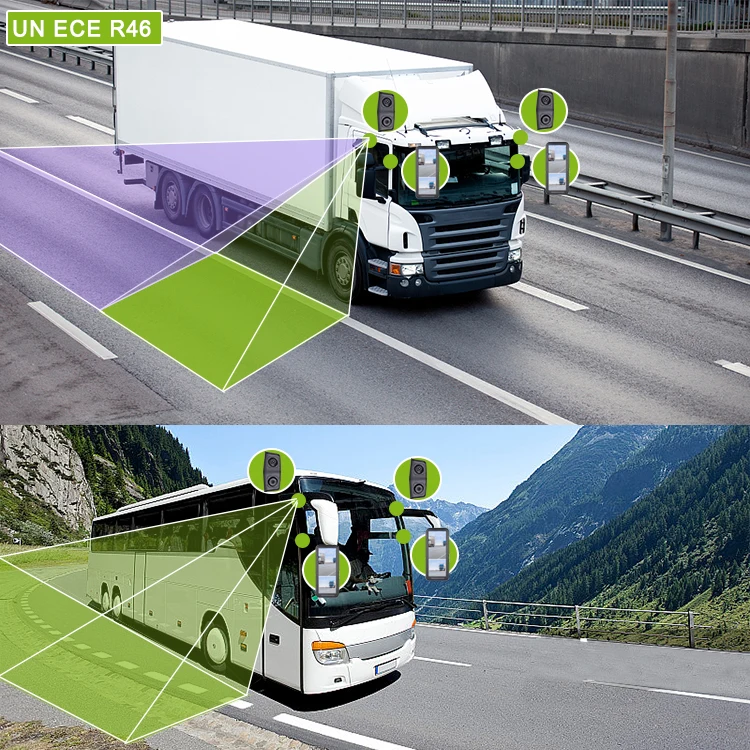 R46 12.3 Inch Truck Mirror Monitor System Car Side View Mirror Camera 1080P Dual Camera Car Side View Mirrors With Camera System