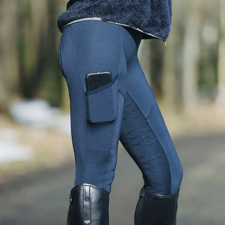 OEM ODM одежда для конного спорта женские силиконовые колготки с карманом для телефона