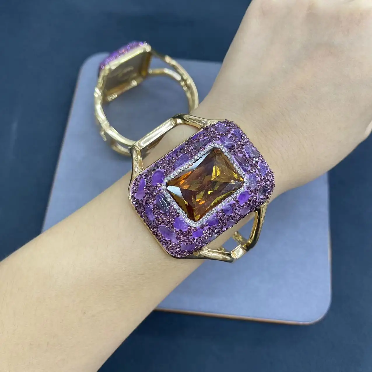 Turkey Sudan stone inlaid with amethyst original stone bracelet Jewelry