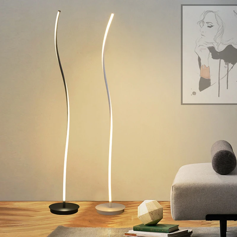 Unique Decorative Spiral Liner Series Led Floor Lamp Table standing Light in bedroom Living Room Bedside