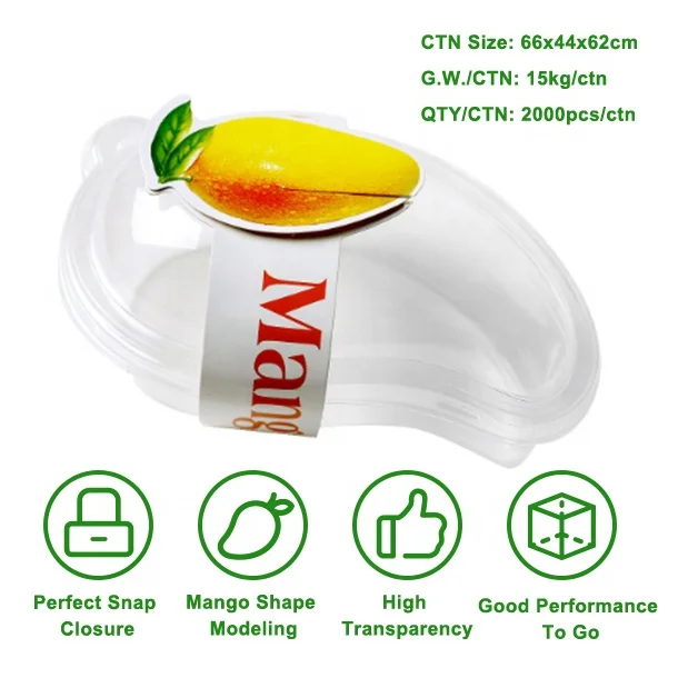 Transparent Plastic Mango Shaped Blister Mousse Cake Dessert Box Plastic Baking Packaging Boxes