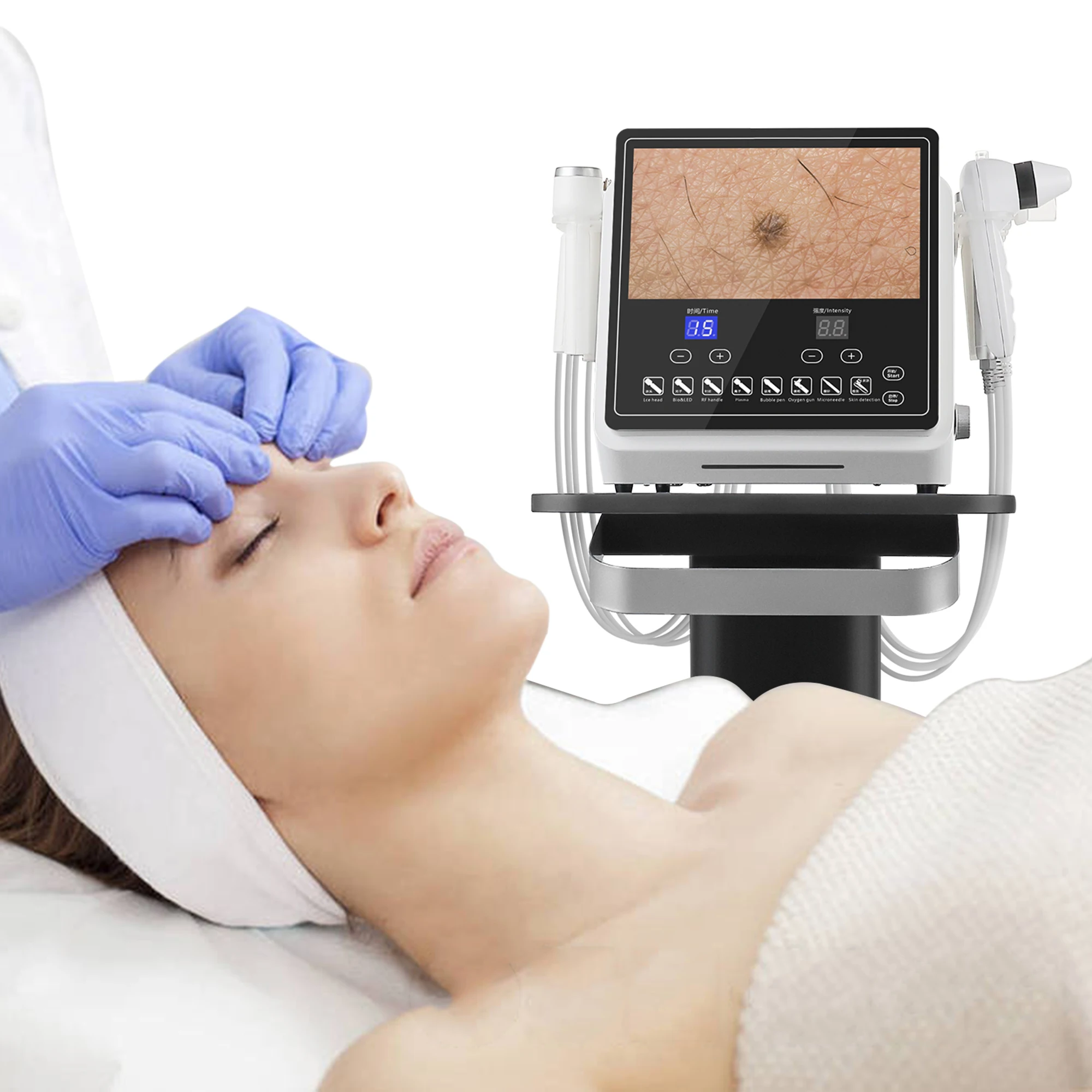 Newest Skin Management System Skin Analyzer 8 in 1 Multifunction Facial Beauty Machine For Deep Cleaning