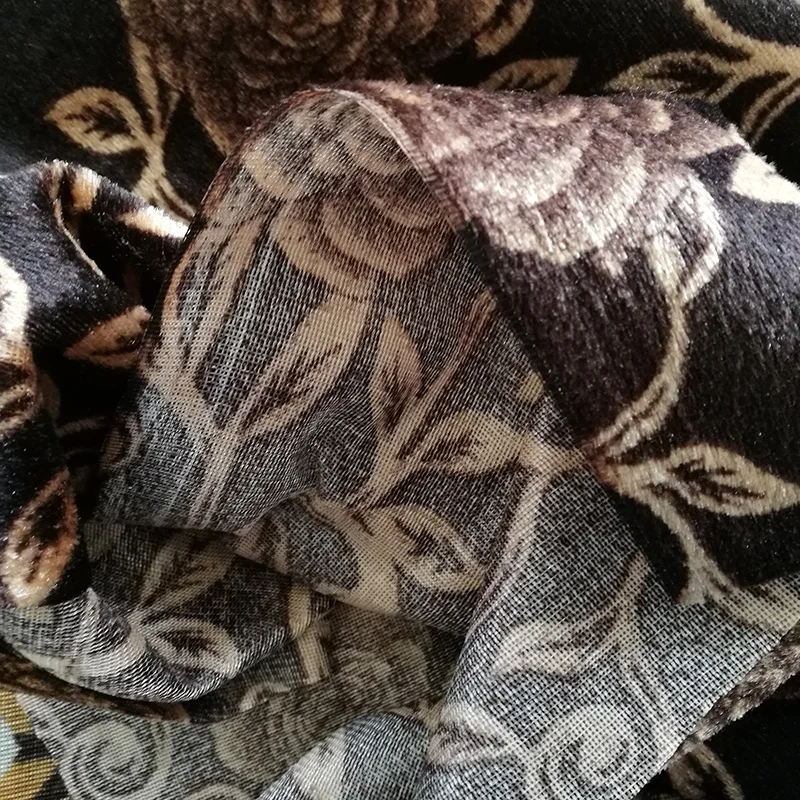 Factory price Zambia style 100% polyester Knitted Velvet Fabric Printed