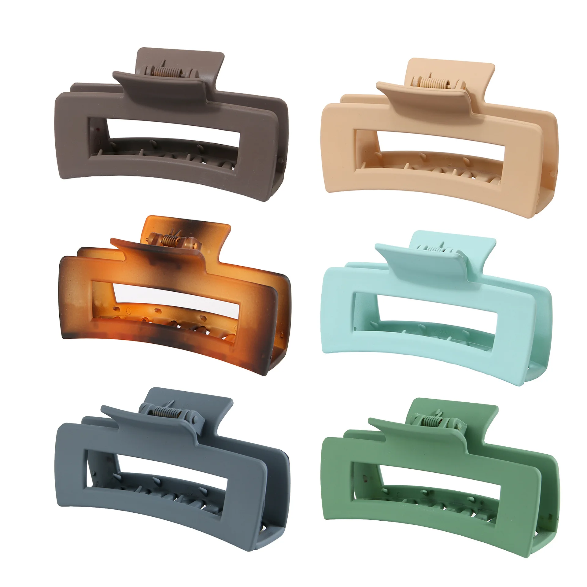 Beauty Bandana Custom Colorful Frosted PS Plastic Wrap Simple Fashion Hair Claw Clip For Woman