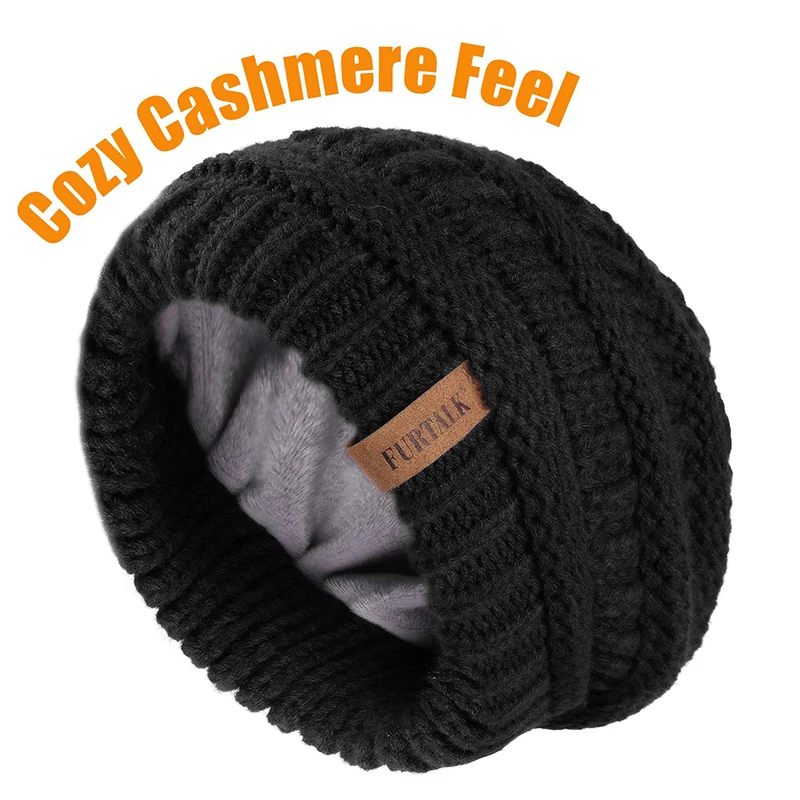 Knit Hats Velvet Warm Thicken Winter Hat for women Cotton Beanie Caps Fall Winter Warm Knitted Hats