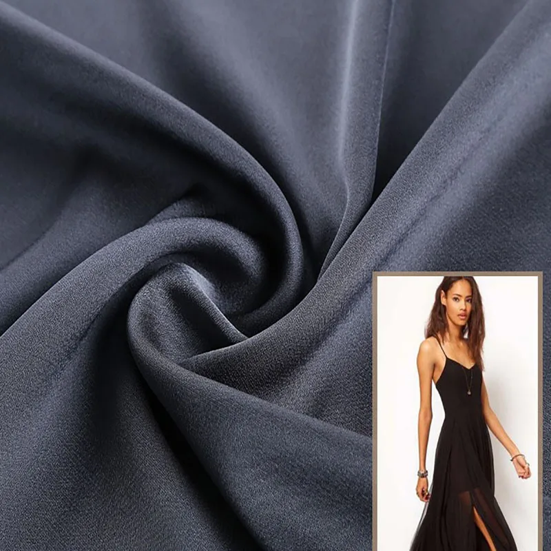 High Quality  Satin  Chiffon Fabric Polyester 75*50+50 pajamas shirt chiffon fabric  Plain Dyed Chiffon Cheap Poly Satin Fabric