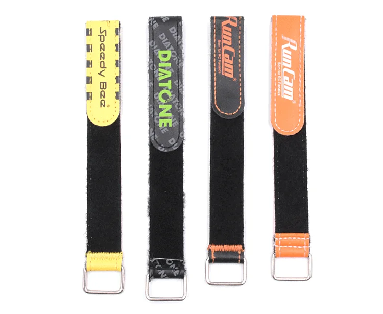 Custom PU leather lipo battery strap adjustable hook and loop non-slip rubber webbing battery straps FPV Batteries Strap
