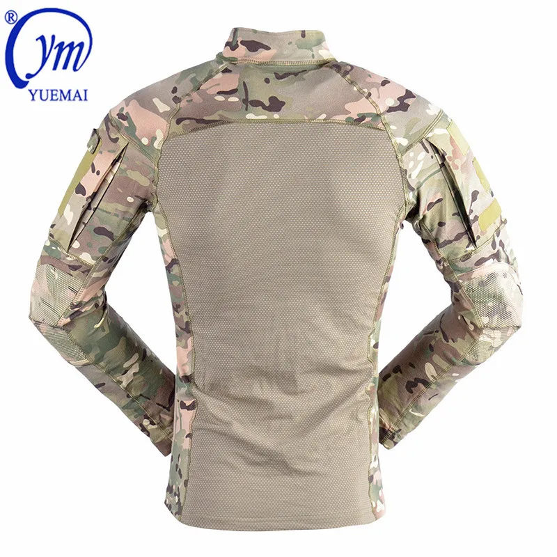 YUEMAI Tactical Tactical Plain Shirt Outdoor Camping Camouflage  Frog  Shirt Knitted Digital Desert  Uniform
