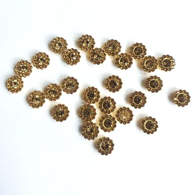 
Gold mango Round Sunflower Drill Buckle Diy Color Double Disc Claw Drill Accessories Hair Ornaments Clothing Vamp Beads Accessories 