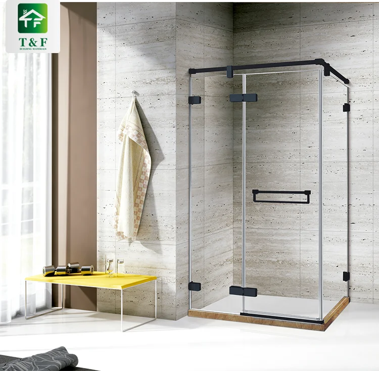 Modern Straight Hinge Glass Square Shower Box Door Rectangle Stainless Steel Enclosed Bathroom Shower Room