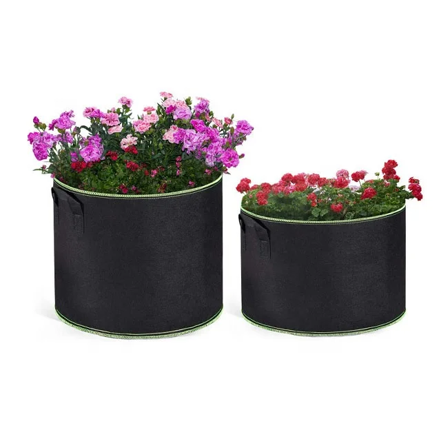 Factory wholesale durable black grow bags for plant with drain holes