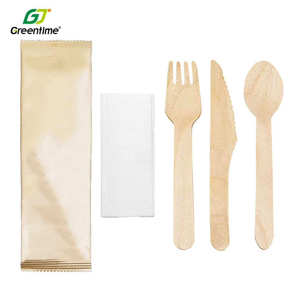 Bulk Bamboo Disposable Cutlery Biodegradable Forks Spoons Knife Eco Friendly Wooden Cutlery Set Disposable