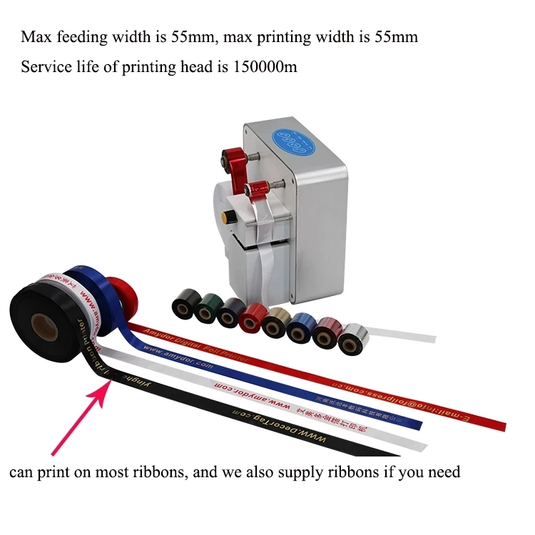 AMD320 flower ribbons cake ribbons digital foil printing machine stamping printer satin ribbon printing machine