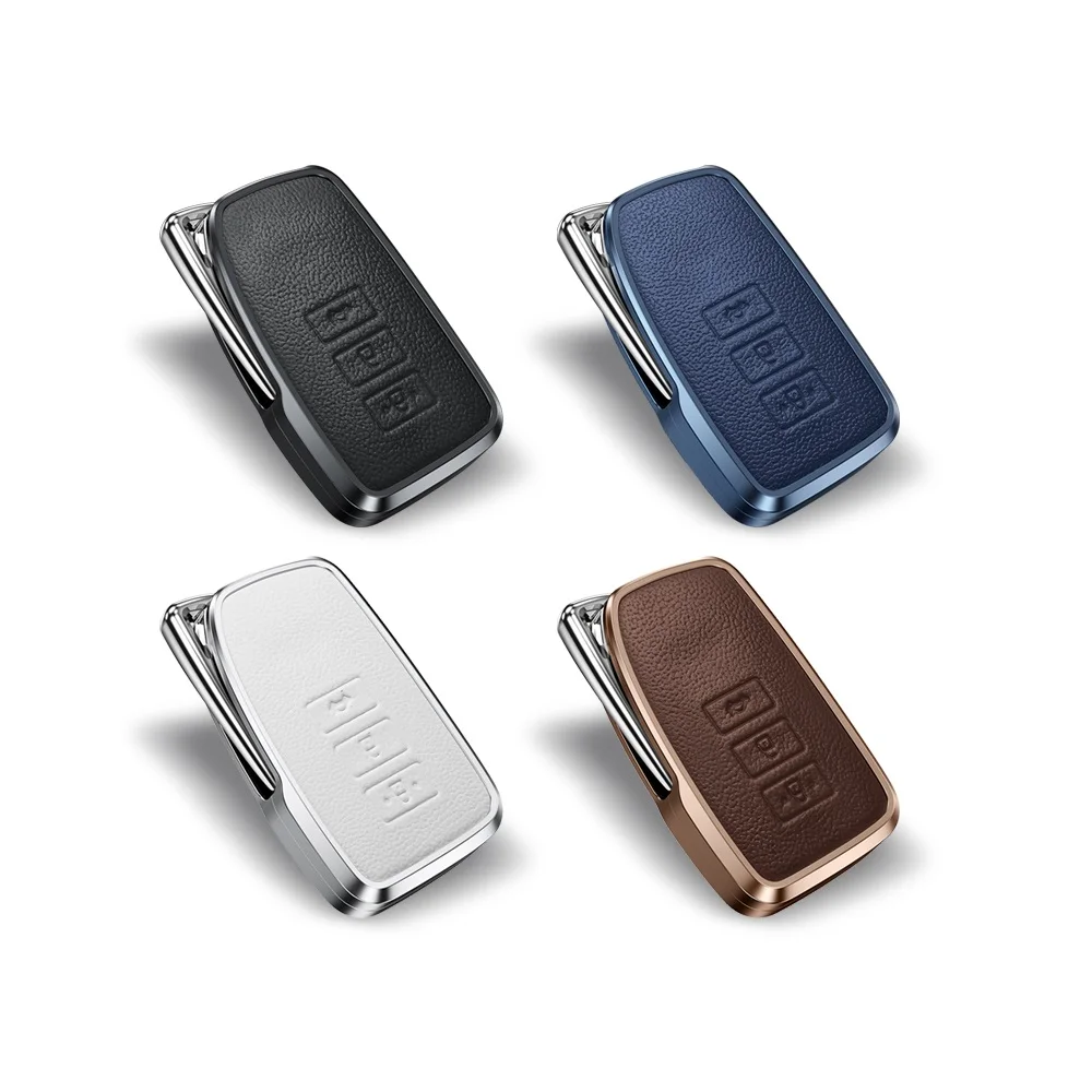 Factory Wholesale Aluminum Alloy Leather Car Key Fob Case for Lexus CT200h 300h IS250 Protective Metal Car Key Cover