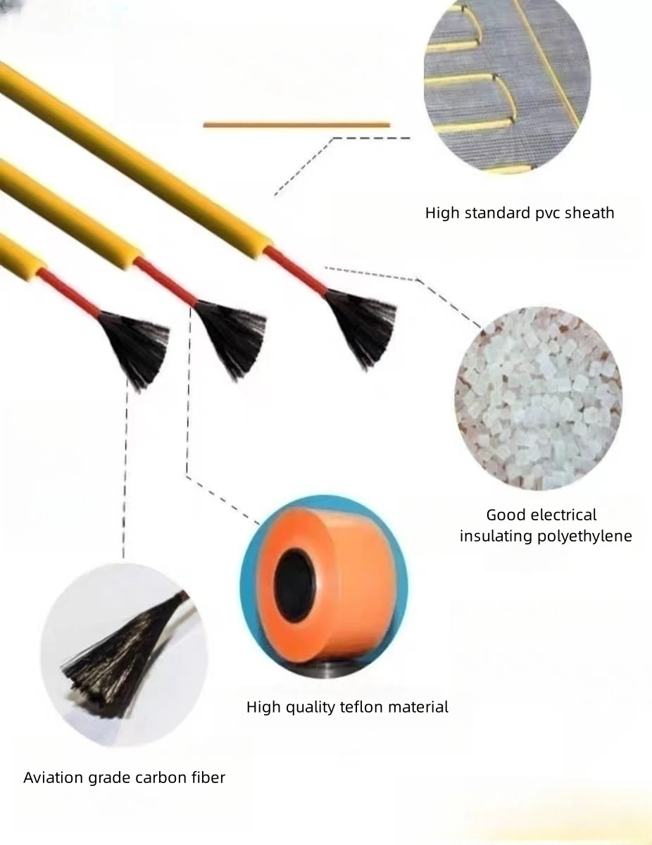 High Temperature Resistant Silicone Carbon Fiber Heating Cables